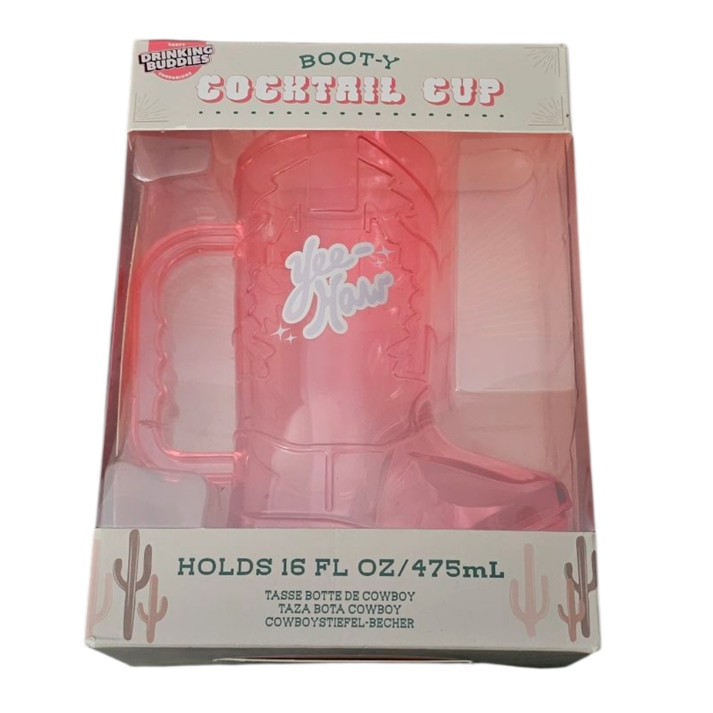 Cowgirl Pink Boot-Y 16oz. Party Cocktail Cup NEW Bachelorette Girls Night